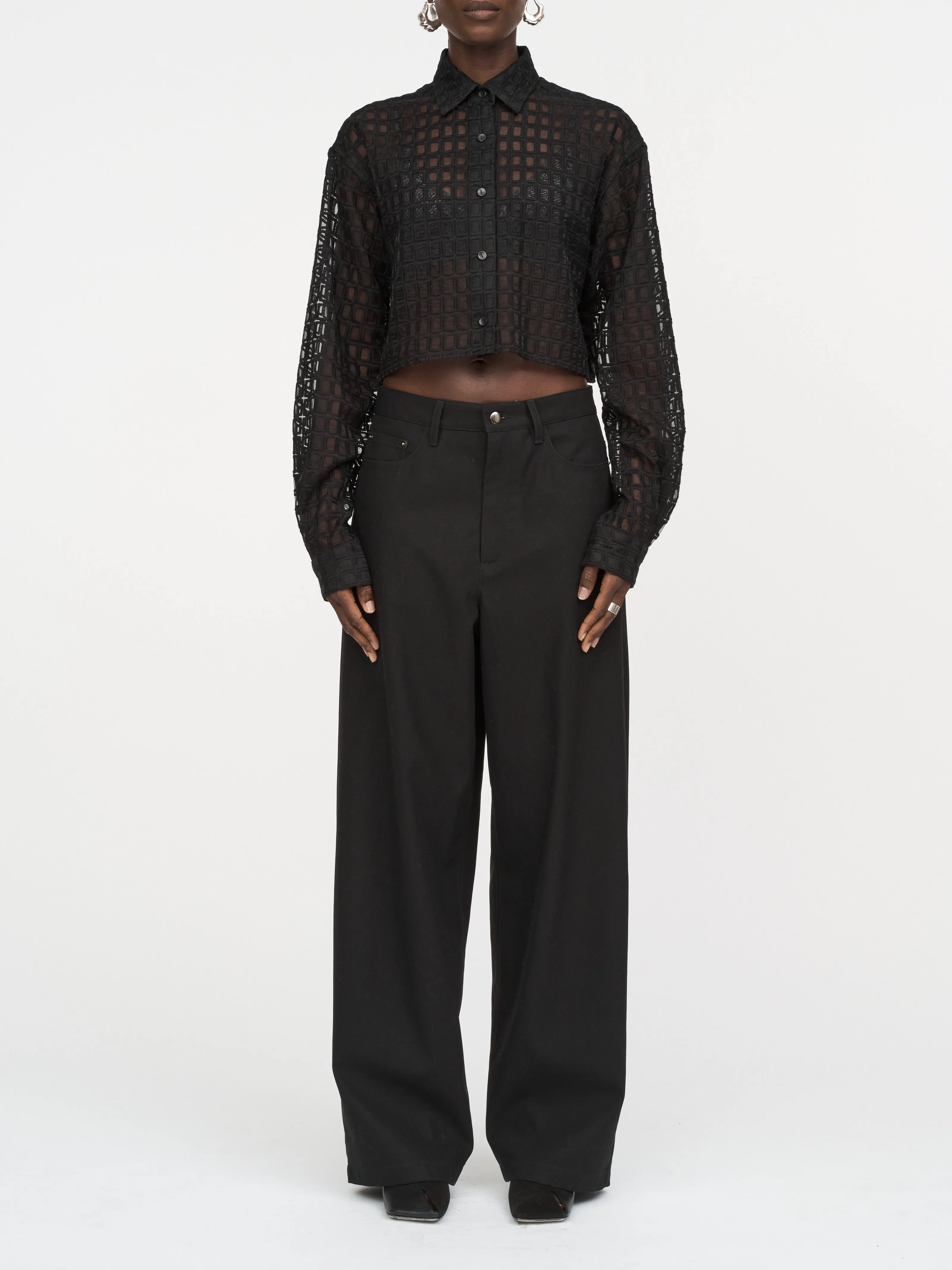5 Pocket Wide Leg Jean in Black