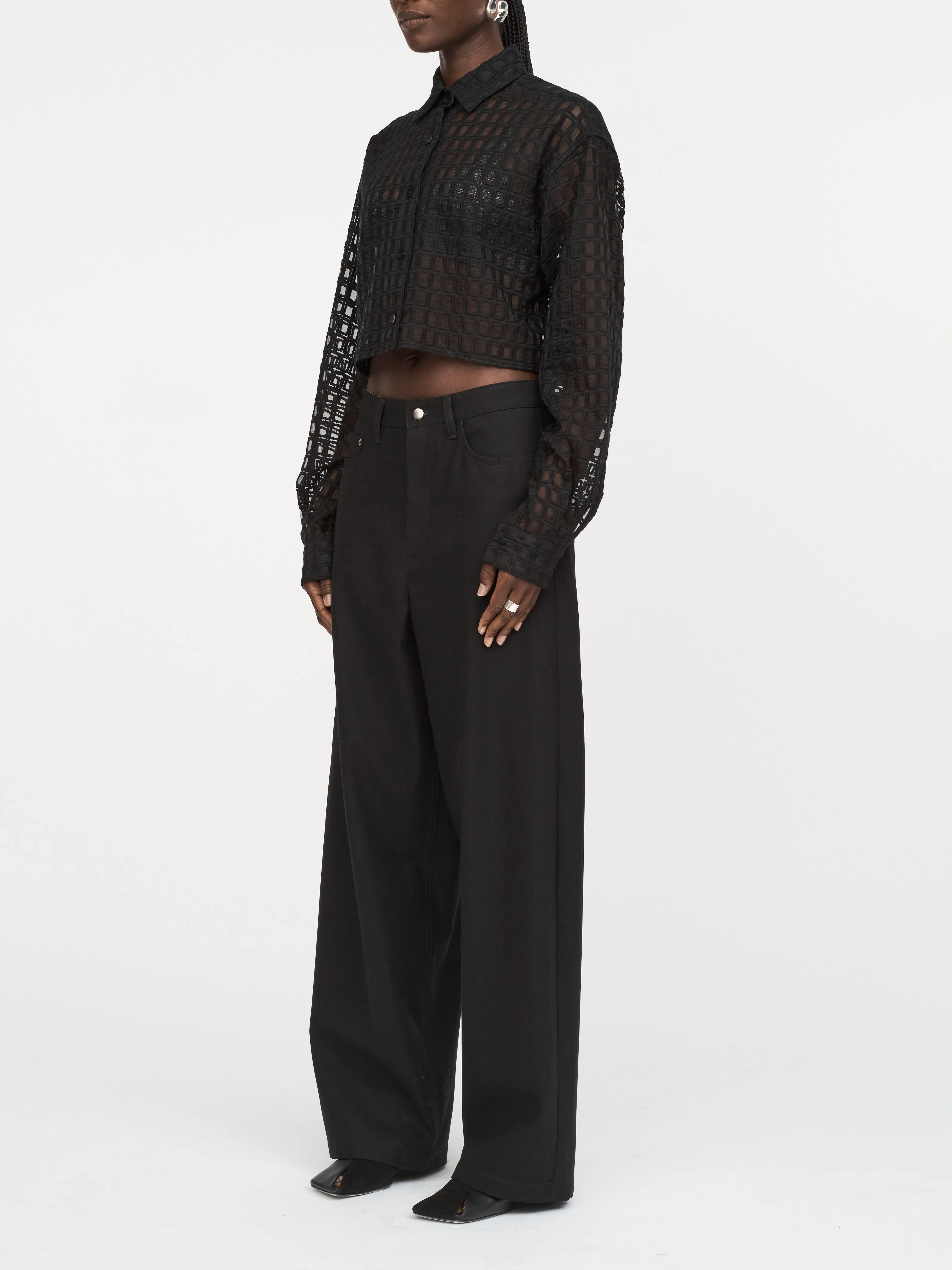 5 Pocket Wide Leg Jean in Black