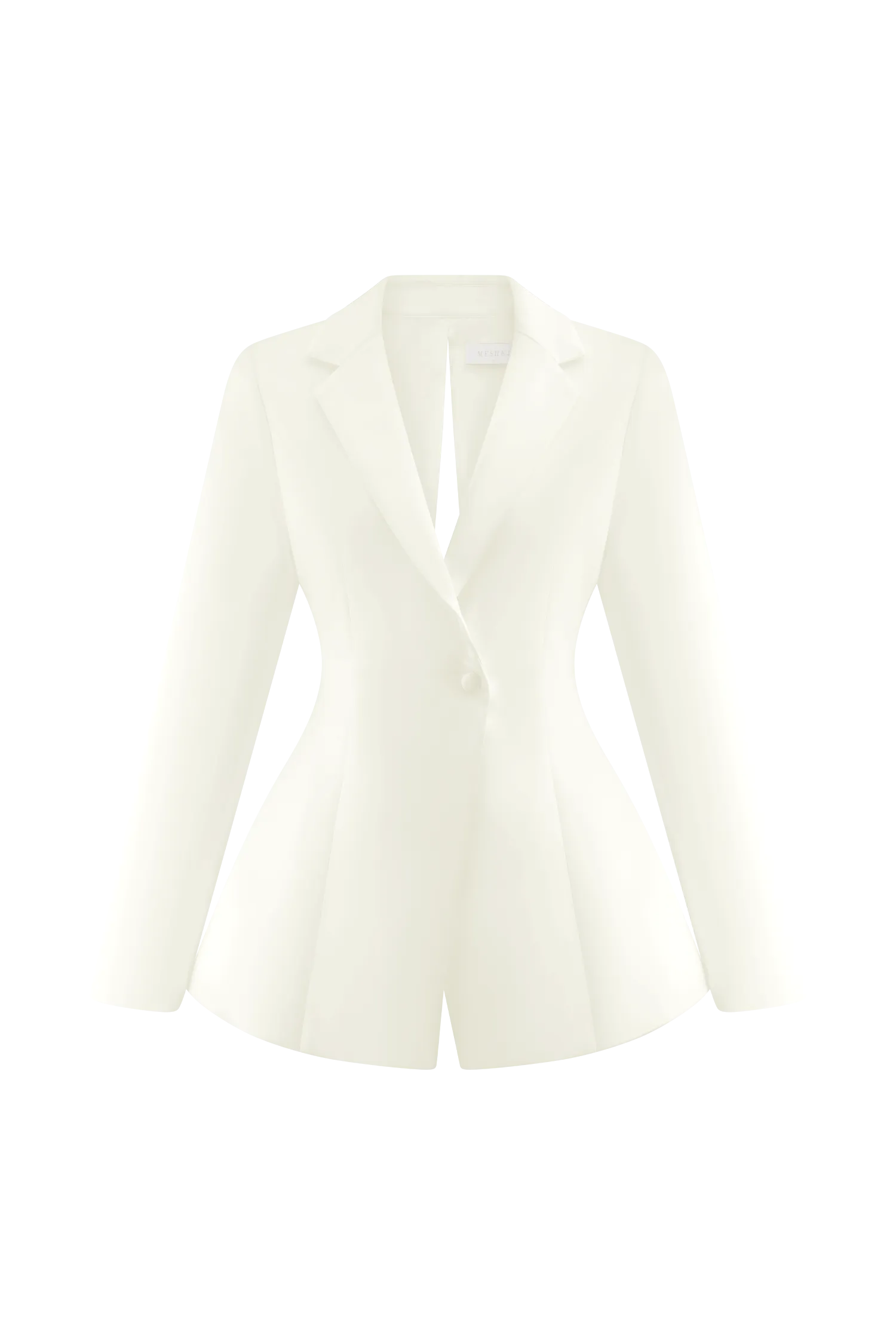 Ada Tailored Satin Blazer - Ivory