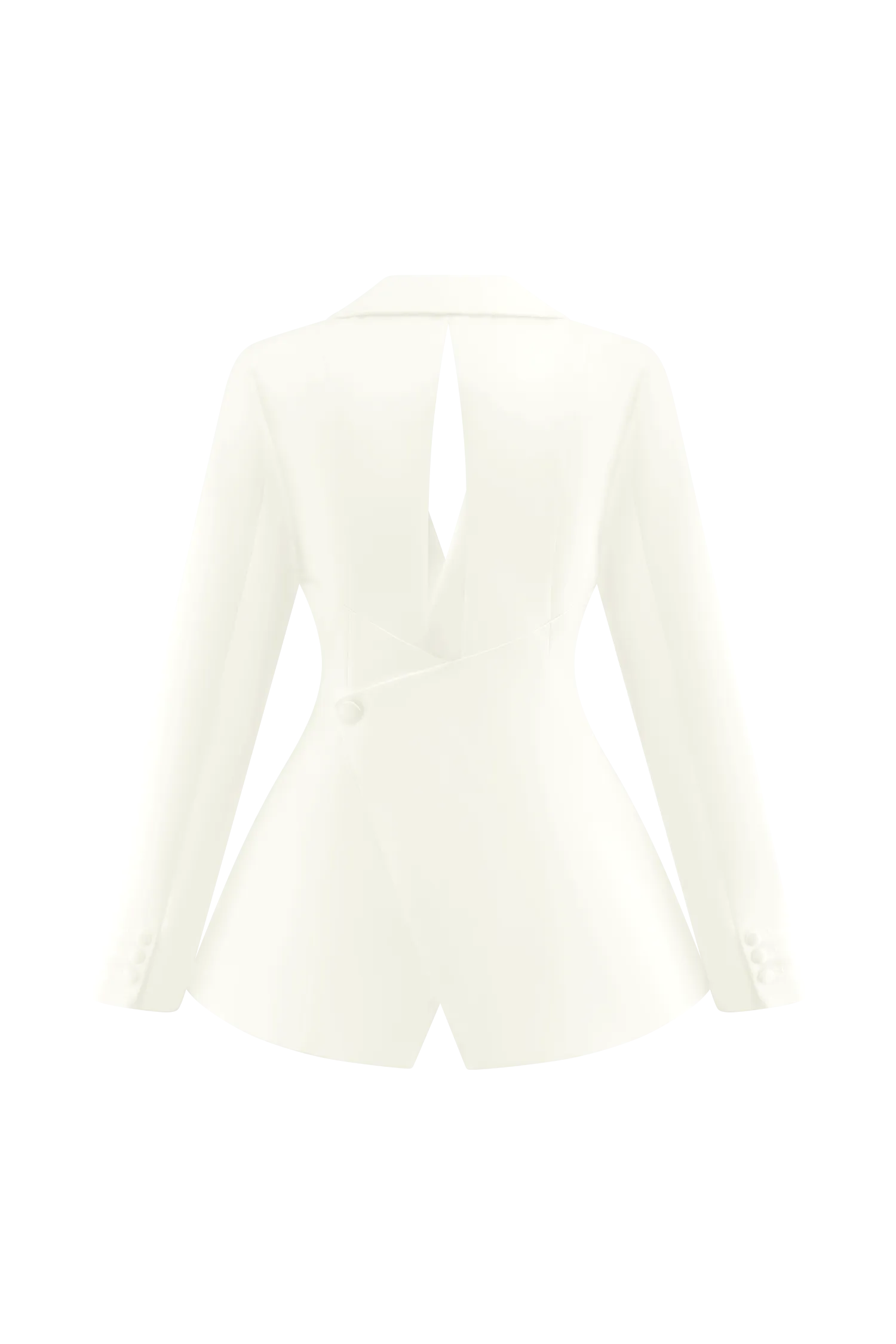 Ada Tailored Satin Blazer - Ivory