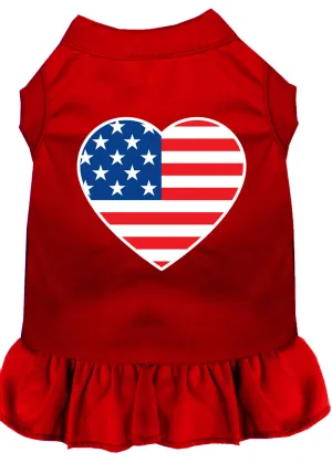 American Flag Heart Screen Print Dress Red Xxl