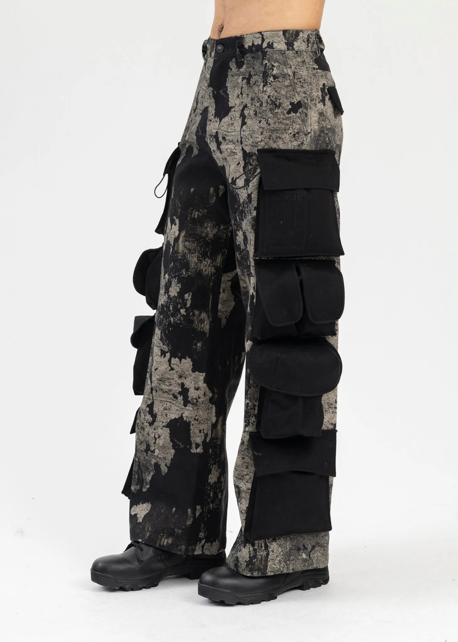 ASH BURN PRINT MULTI CARGO PANTS