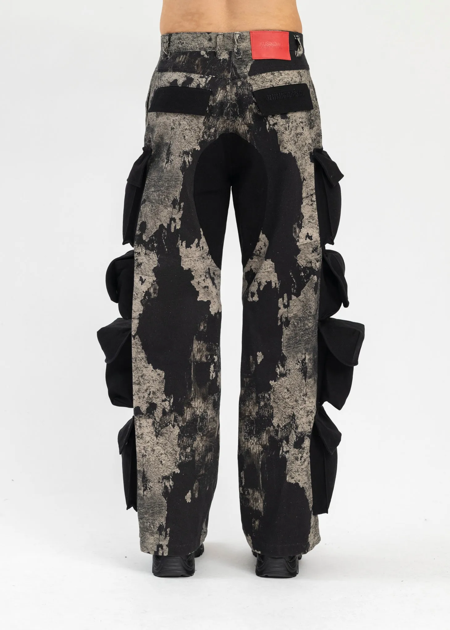 ASH BURN PRINT MULTI CARGO PANTS