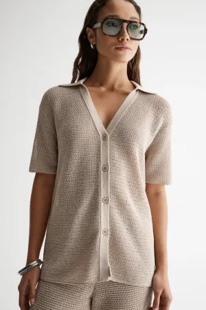 Aspen Crotchet Shirt Taupe