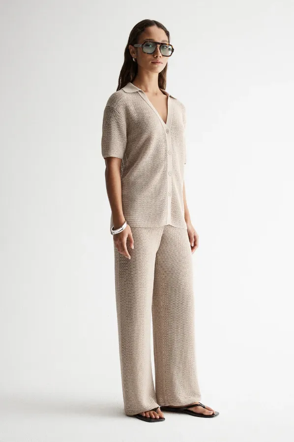 Aspen Crotchet Shirt Taupe