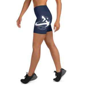 Athletic Apparatus Navy Blue White Logo Yoga Shorts