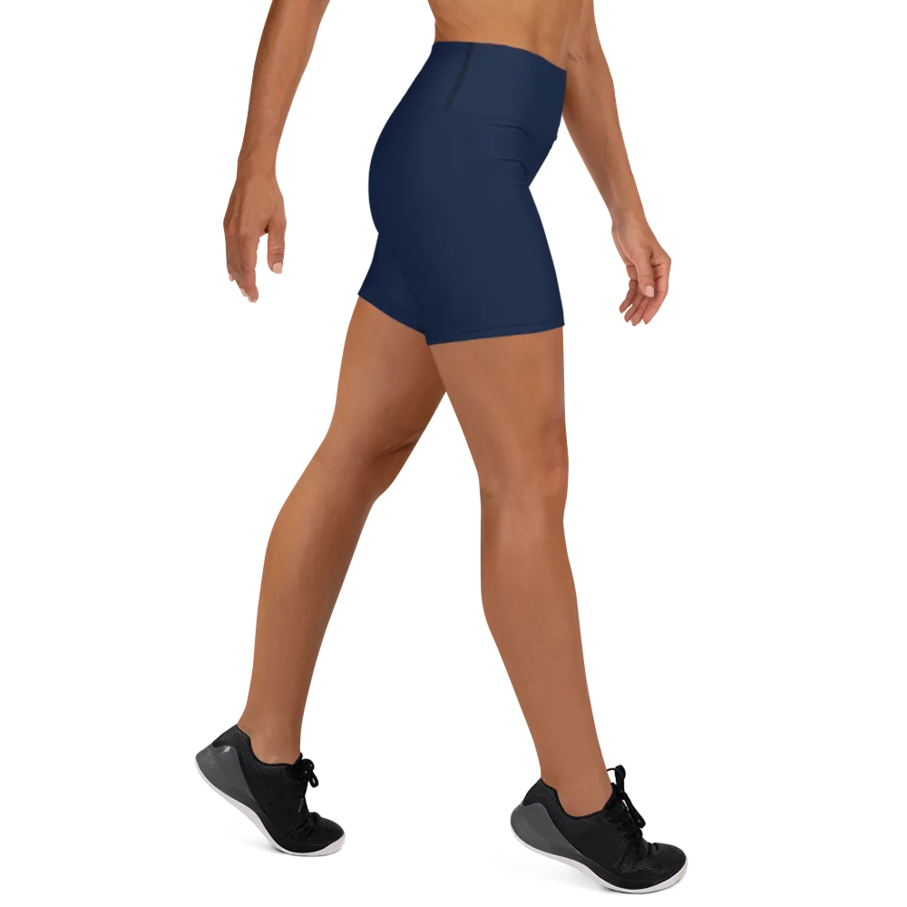 Athletic Apparatus Navy Blue White Logo Yoga Shorts