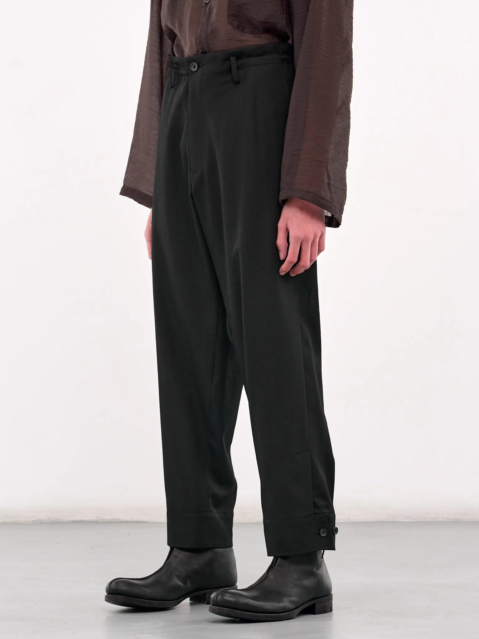 Belted Hem Trousers (HP-P45-100-2-BLACK)