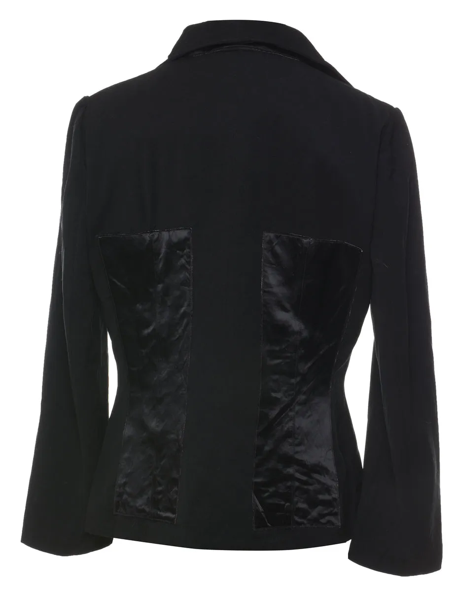 Black Silky Embellished Evening Jacket - M