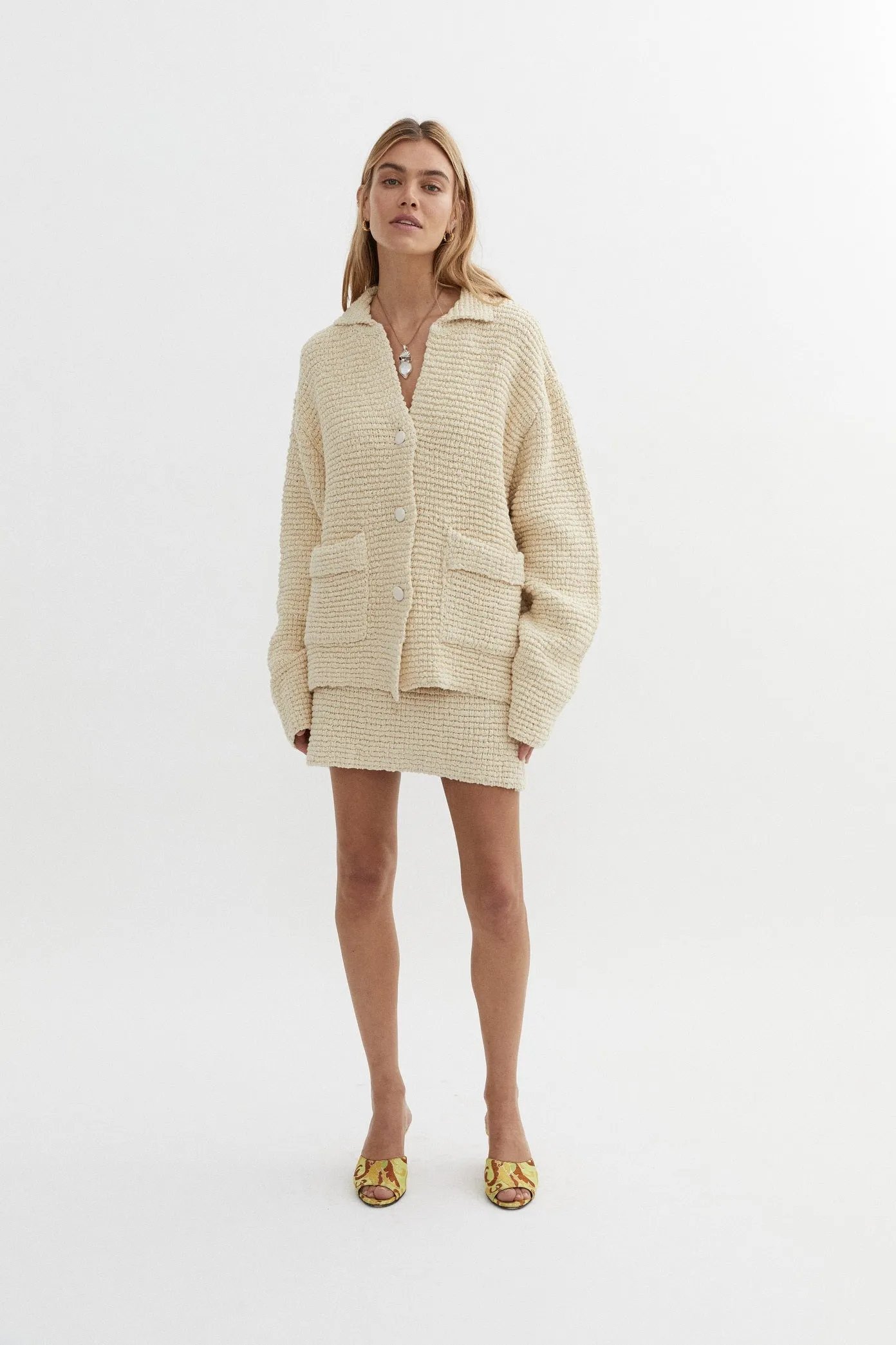 BLANCA Womens Belle Knit Mini Skirt Cream