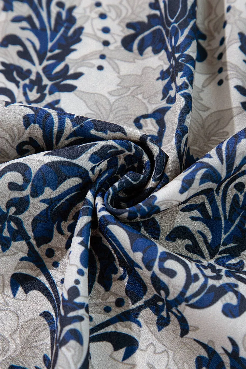 Blue Vintage Flower Blouse