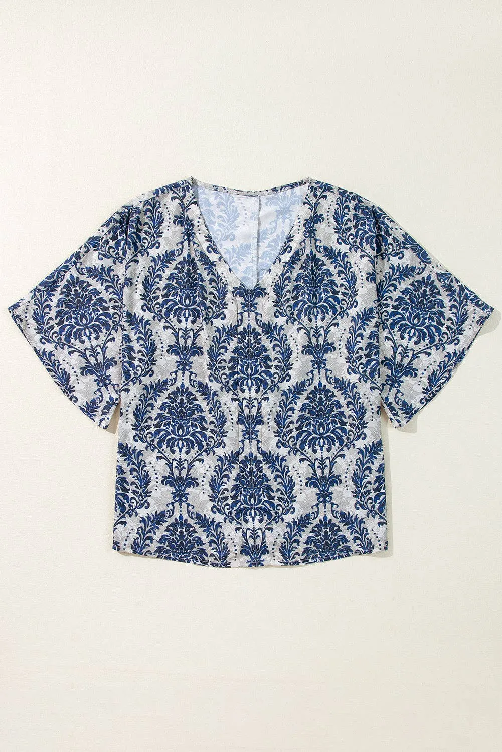 Blue Vintage Flower Blouse