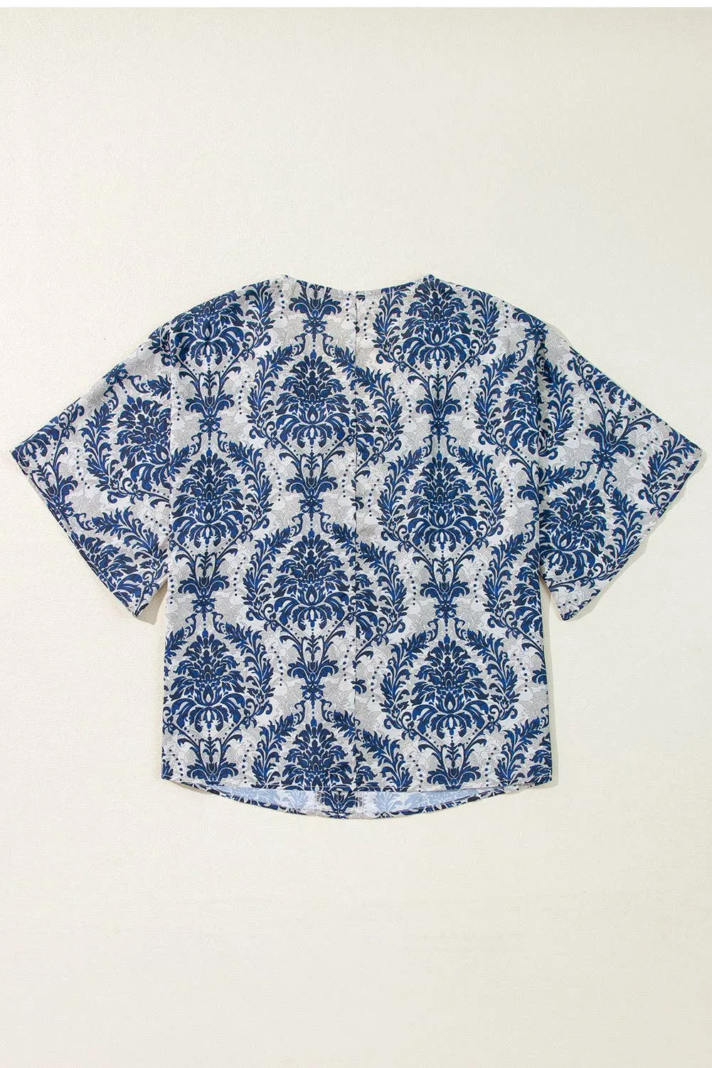Blue Vintage Flower Blouse