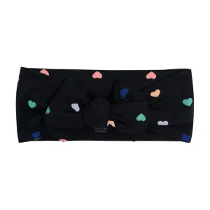 Bow in Midnight Rainbow Heart