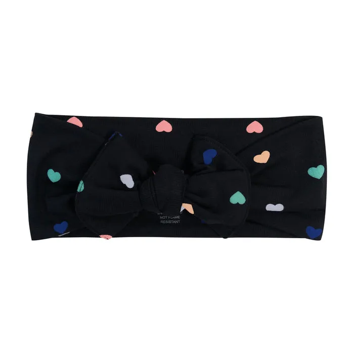 Bow in Midnight Rainbow Heart