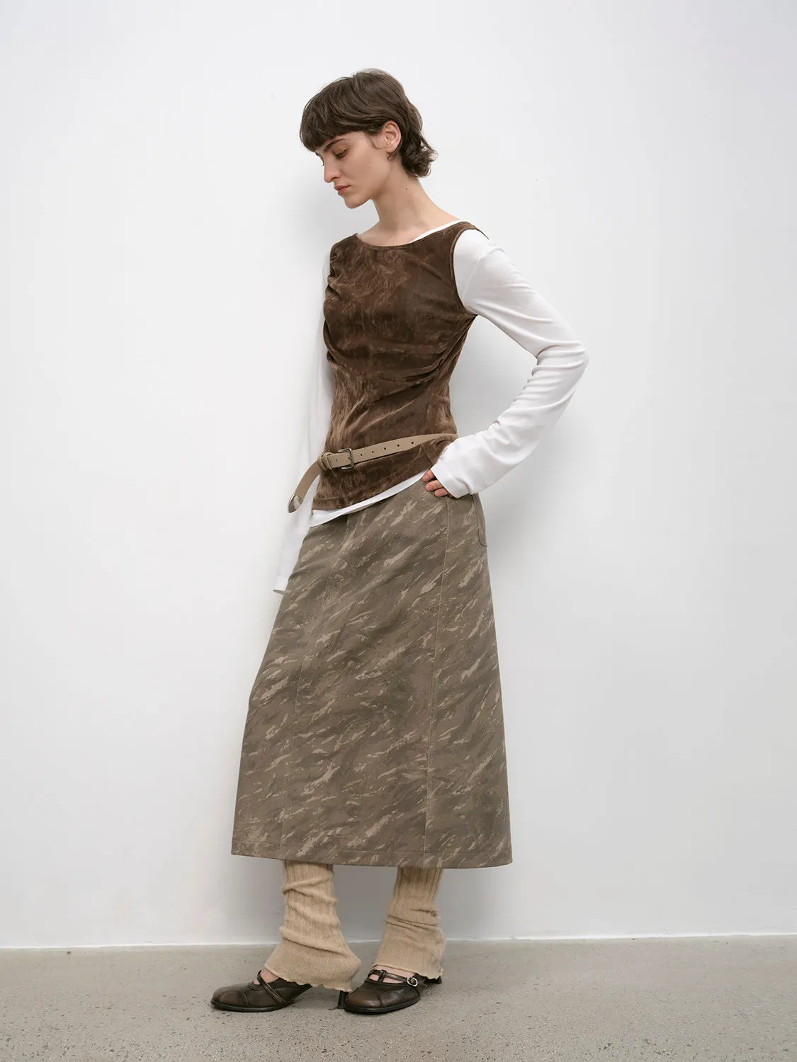Camouflage Straight Skirt