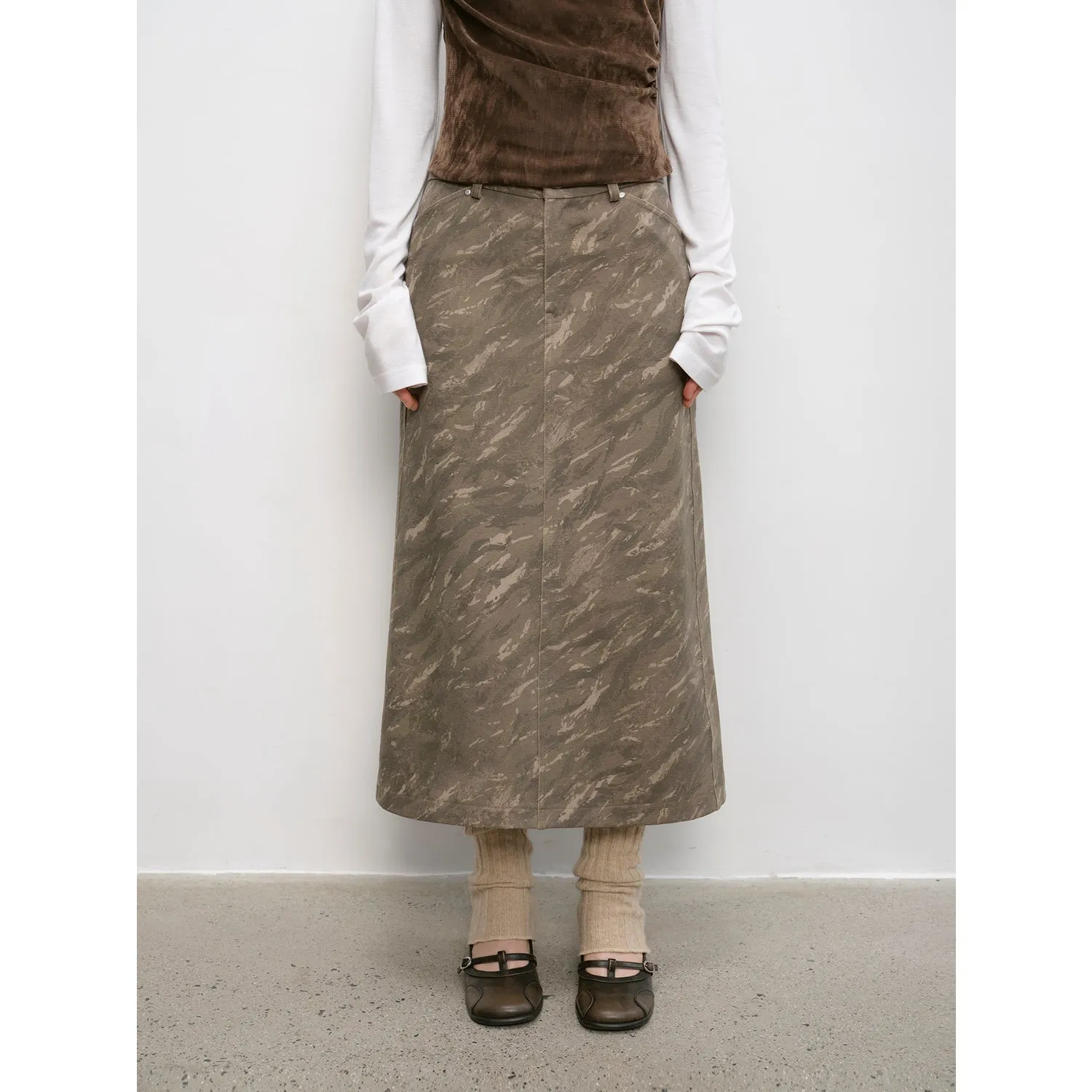 Camouflage Straight Skirt