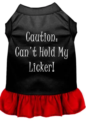 Can't Hold My Licker Screen Print Dress Black With Red Xl