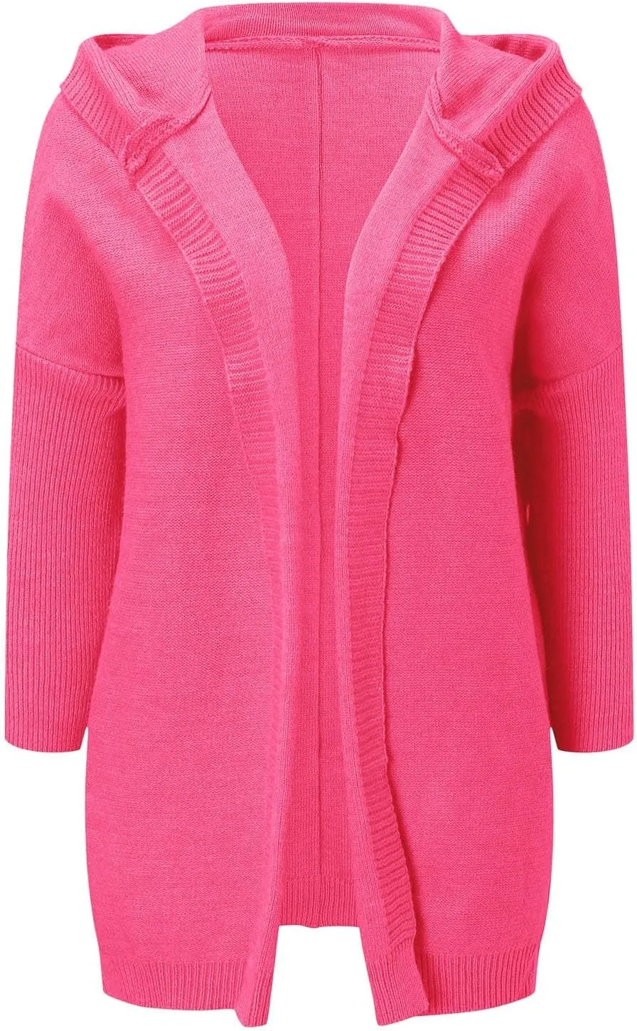 Cardigan Sweaters for Women Plus Size Open Front Knit Hoodies Long Sleeve Loose Fit Casual Warm Sweaters Coats 2024 Winter