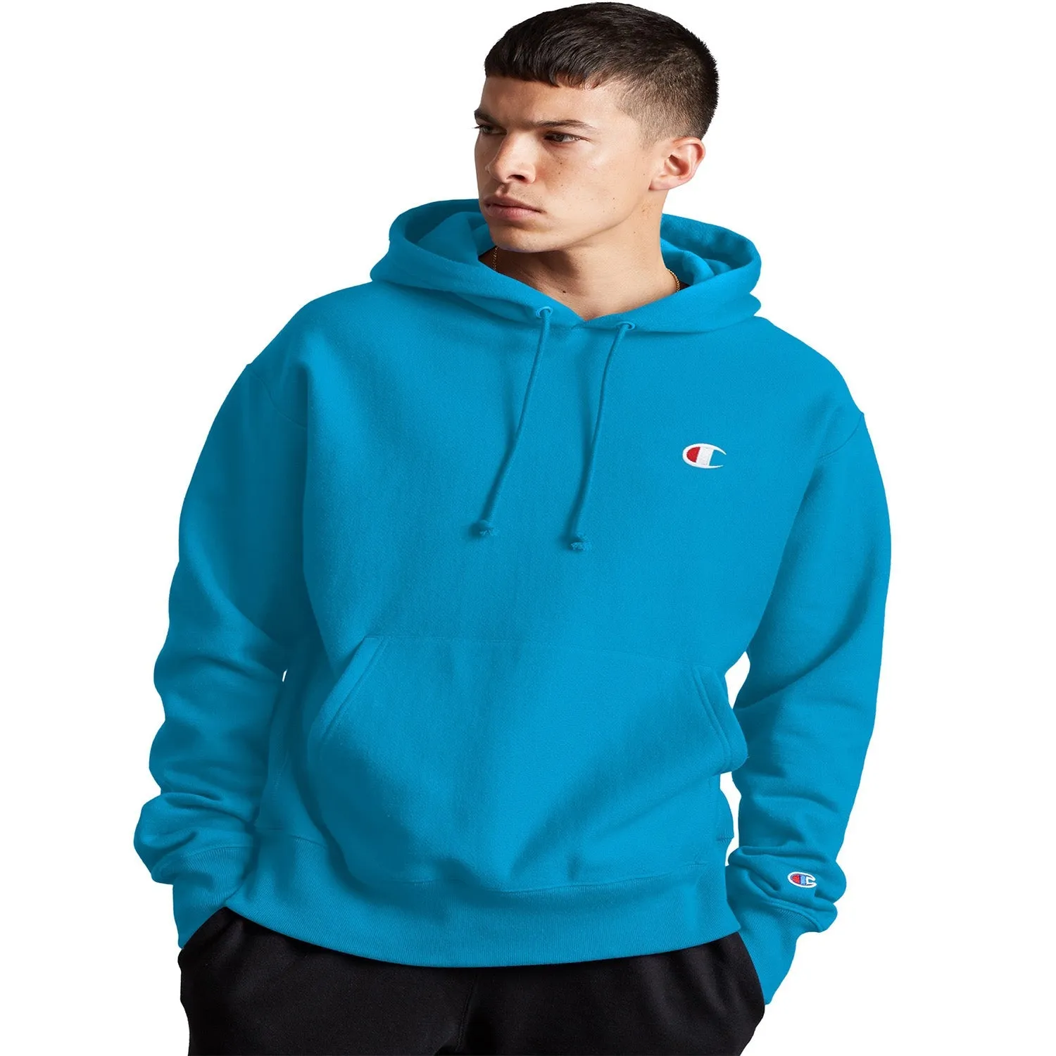 Champion Reverse Weave Fleece Men's Pullover Hoodie Deep Blue