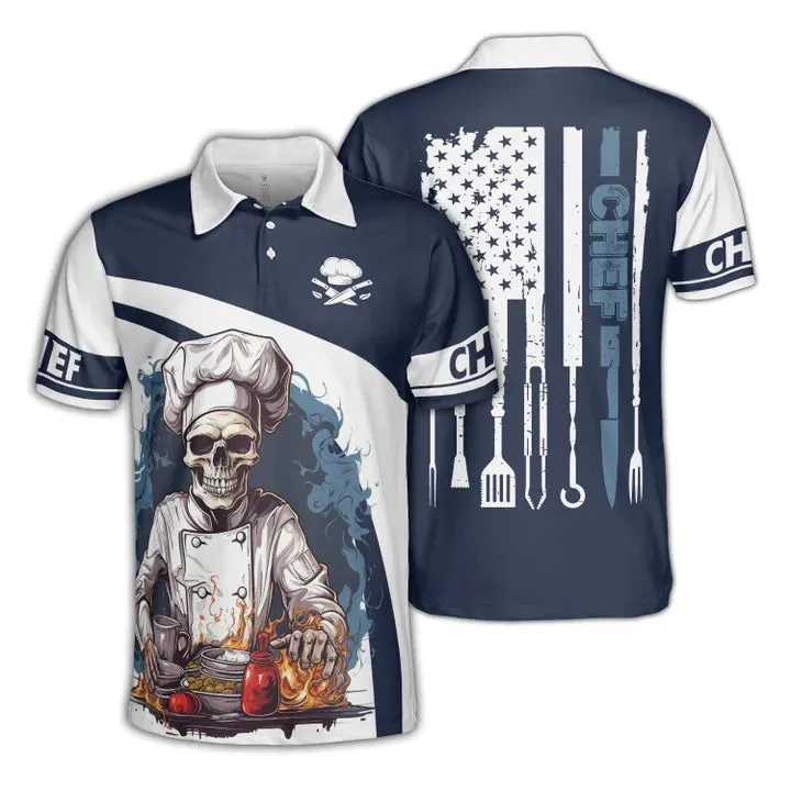 CHEF - 3D SKULL CHEF COOKING Shirt