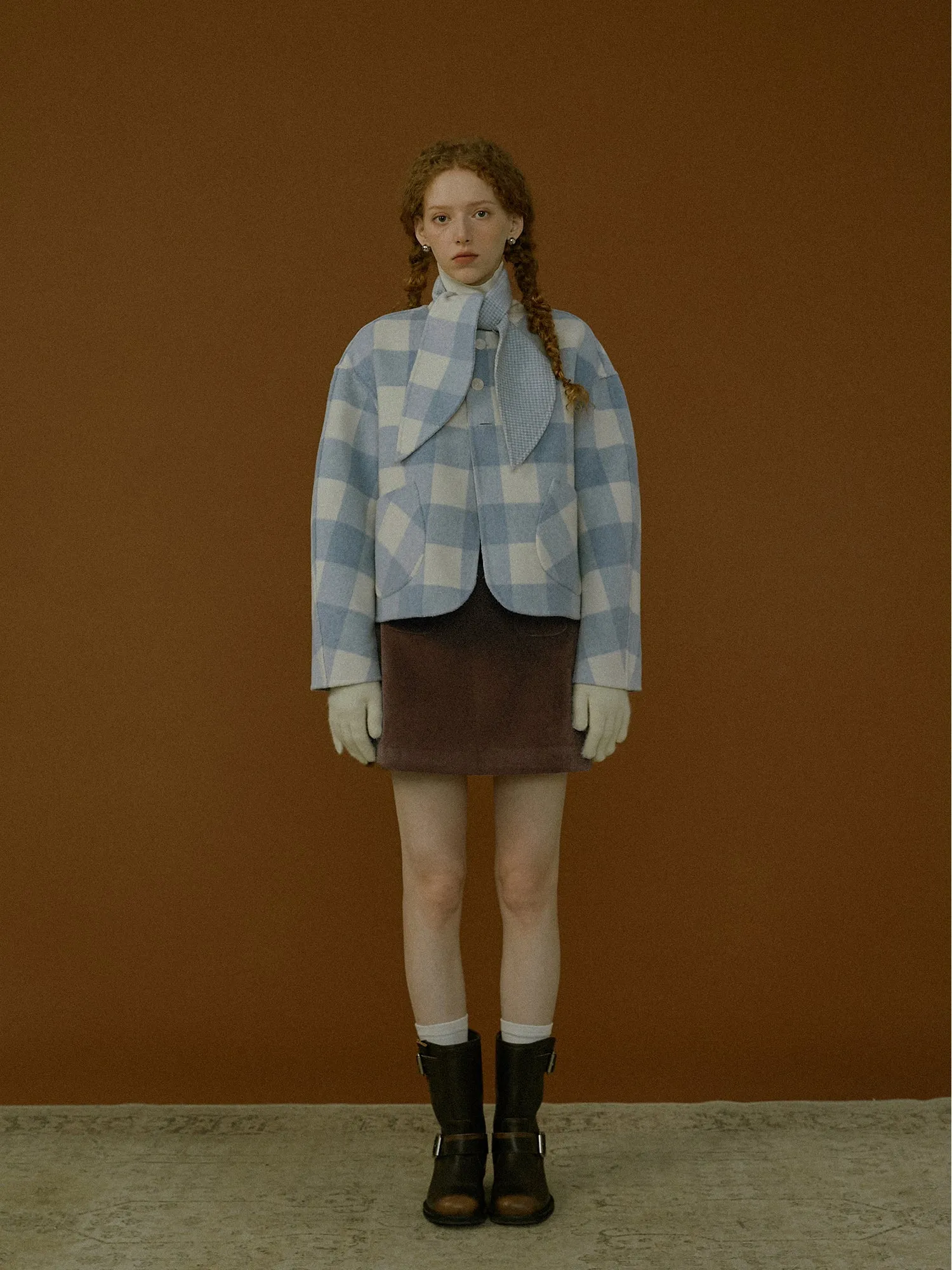 Chestnut Suede A-line Skirt