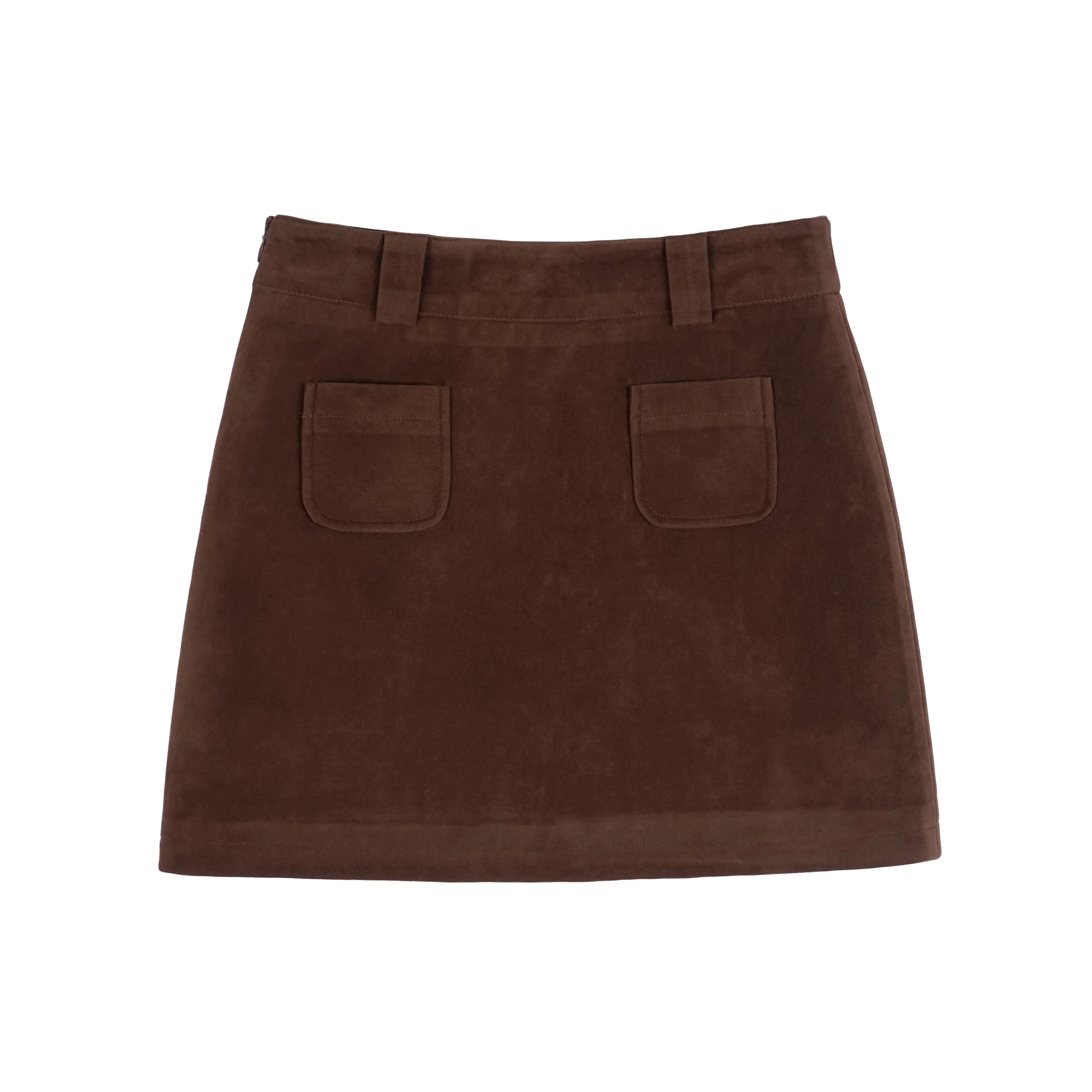 Chestnut Suede A-line Skirt