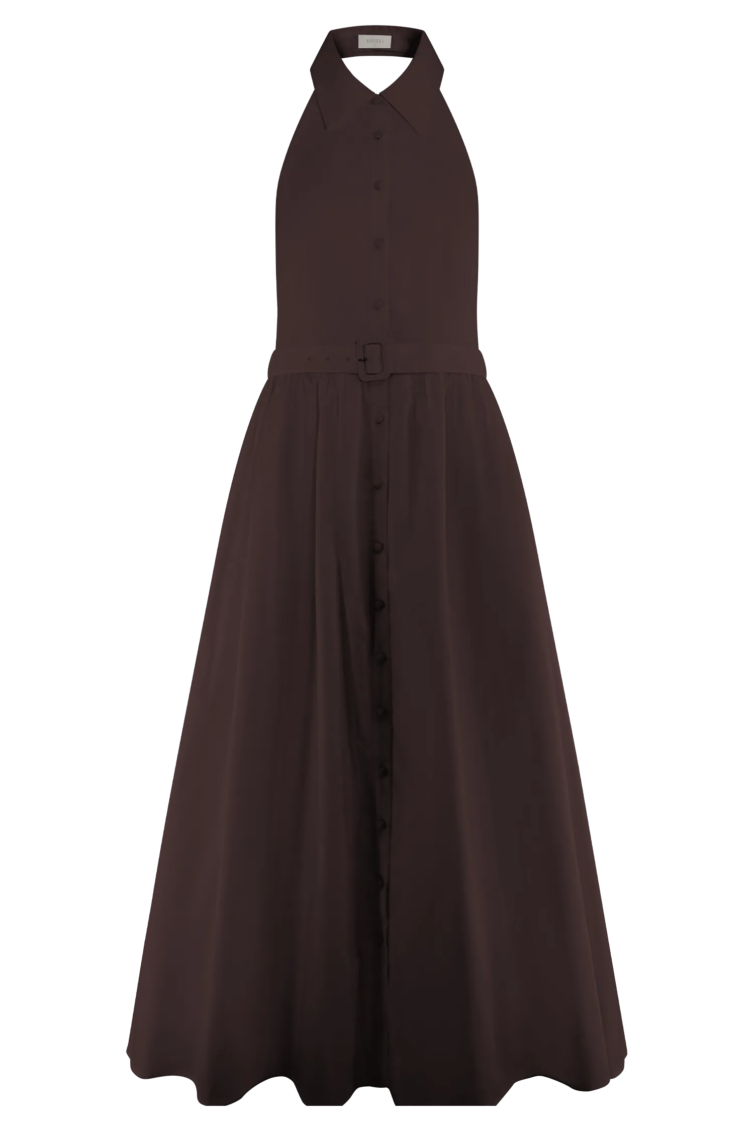 Cindy Collared Midi Dress - Chocolate