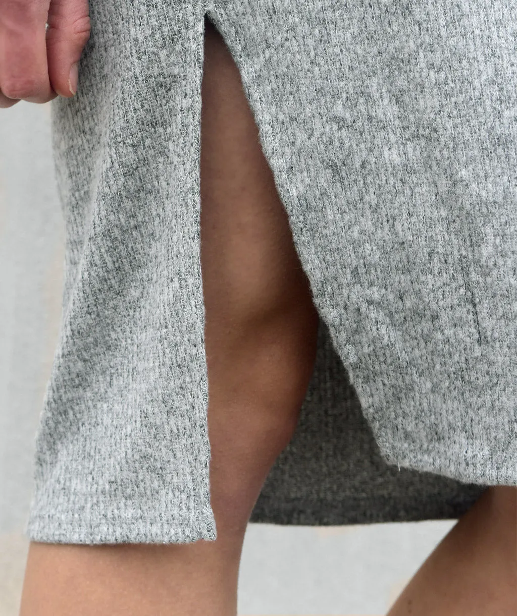 CITY sweater knit skirt in Grey Heather