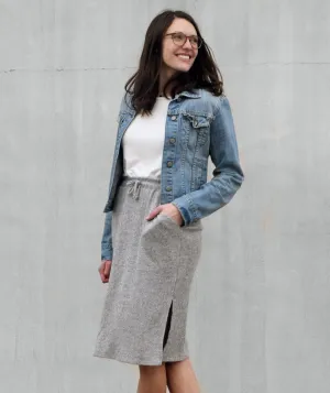 CITY sweater knit skirt in Grey Heather