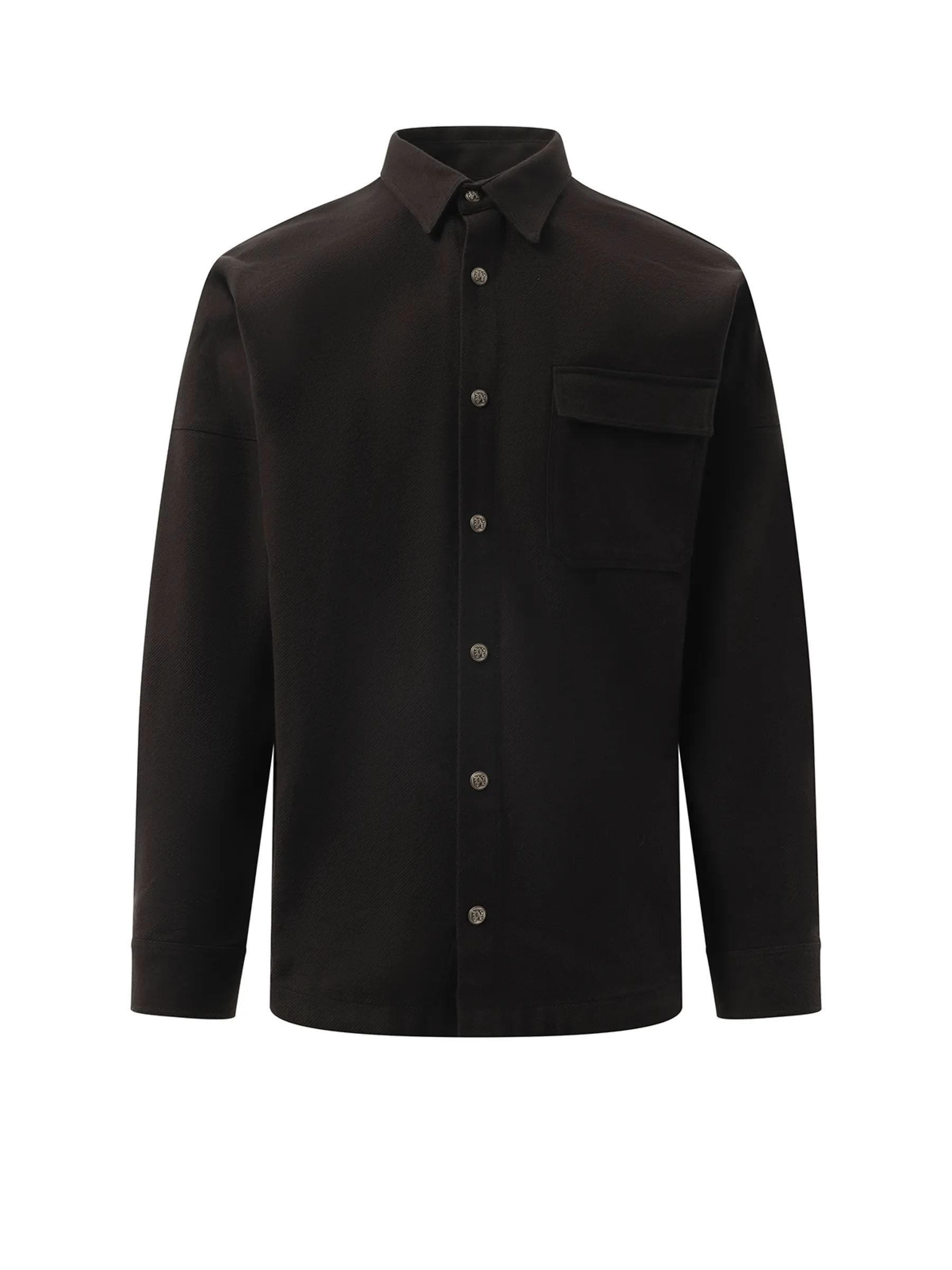 Classic Logo Overshirt in Black/Off White