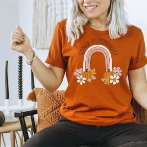 Custom Floral Pumpkin Rainbow Tee