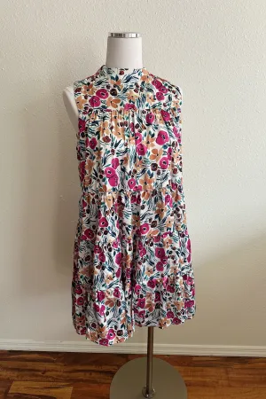 Floral Satin Mini Dress