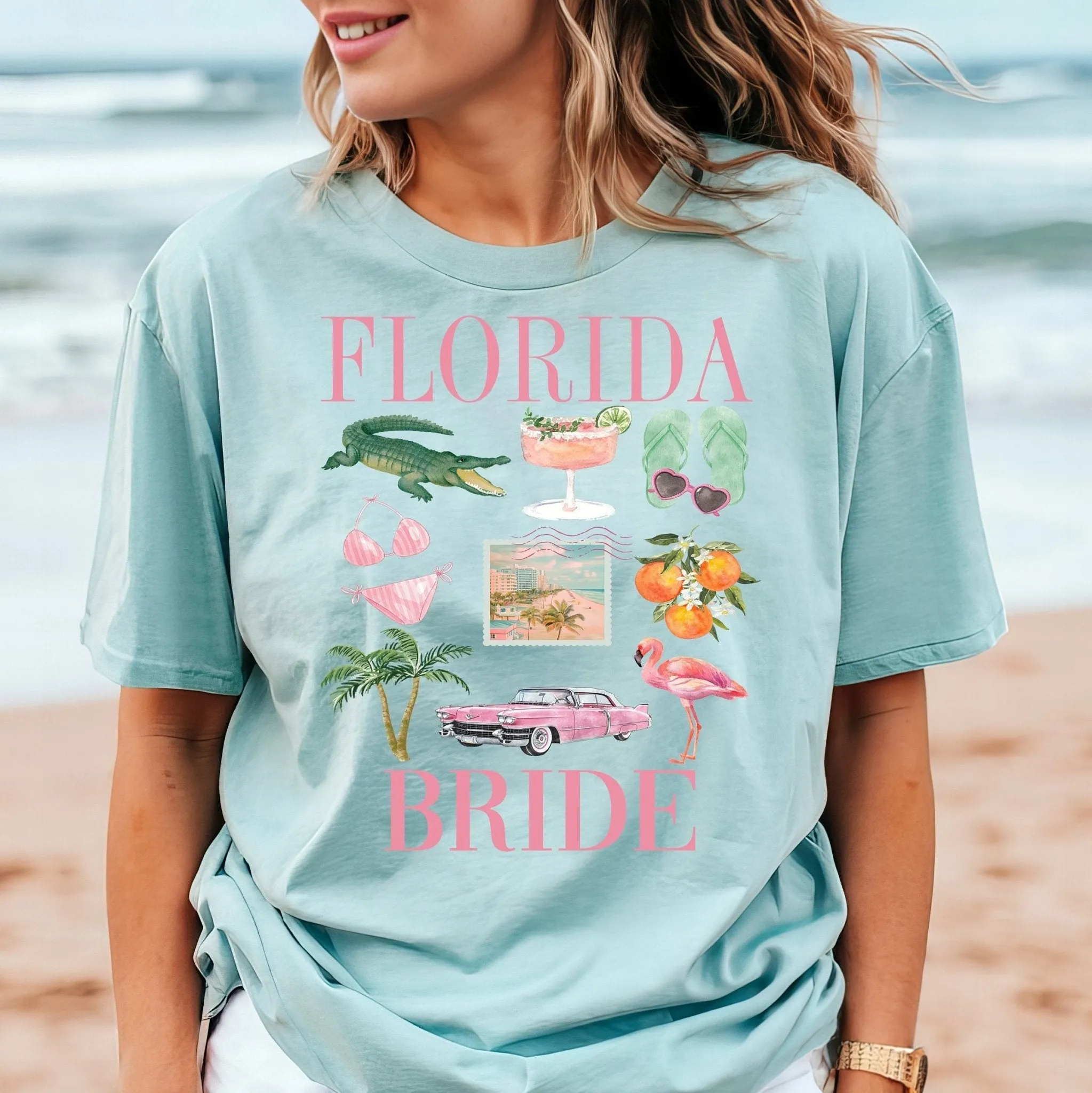 Florida Bride Beach Bachelorette Party Shirts, Florida Babe Bachelorette Tanks