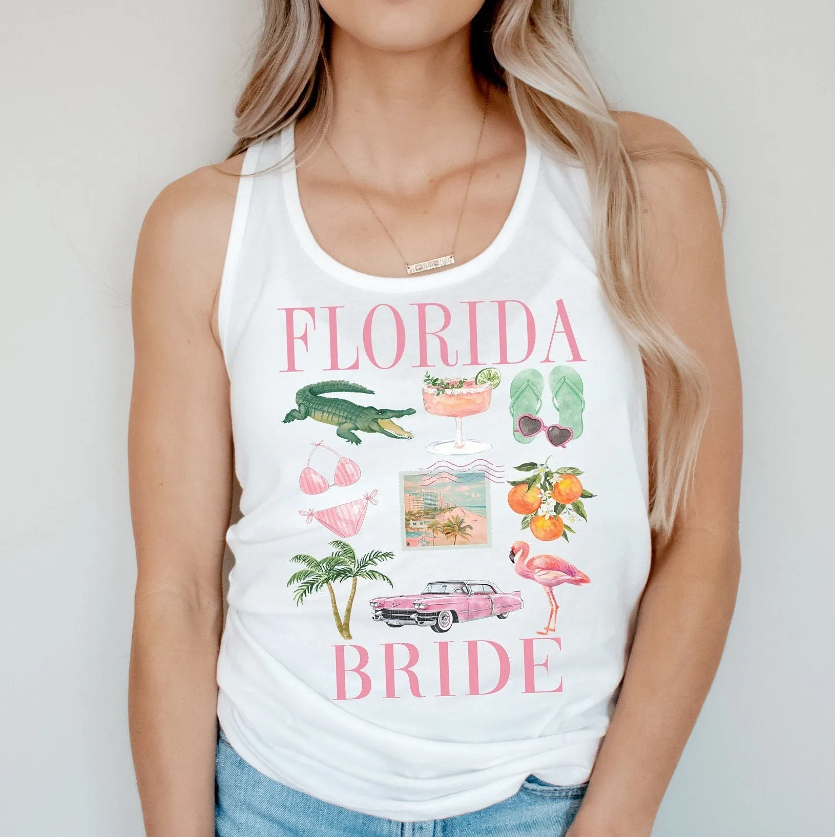 Florida Bride Beach Bachelorette Party Shirts, Florida Babe Bachelorette Tanks