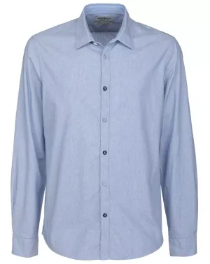 Fred Mello Chic Blue Dot Patterned Button-Up Shirt