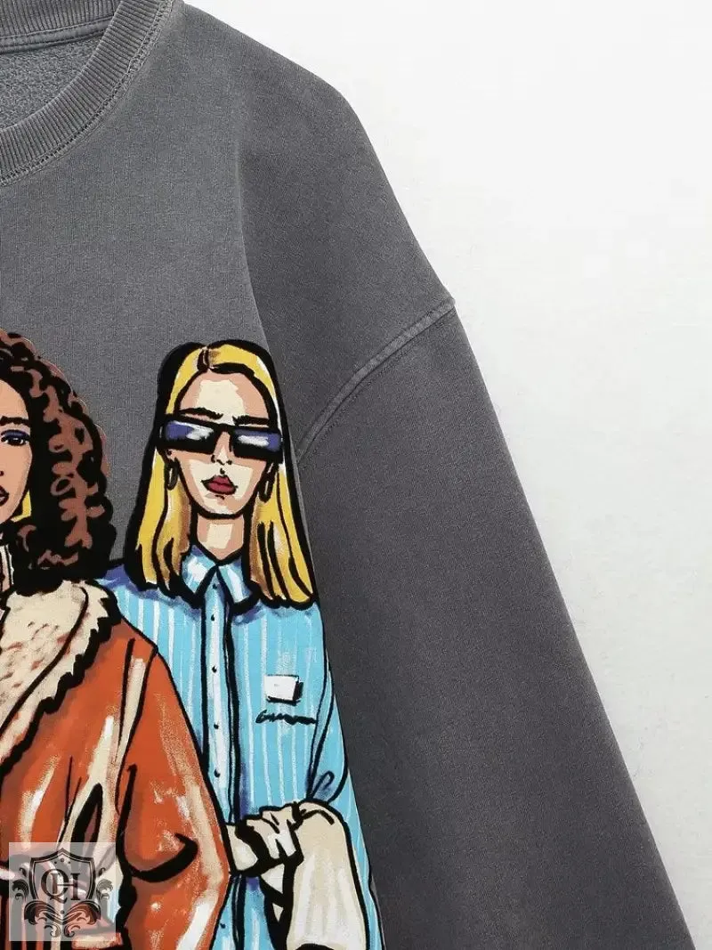 Girl Print Graphic Sweater