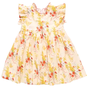 Girls Jennifer Dress - Yellow Chicks