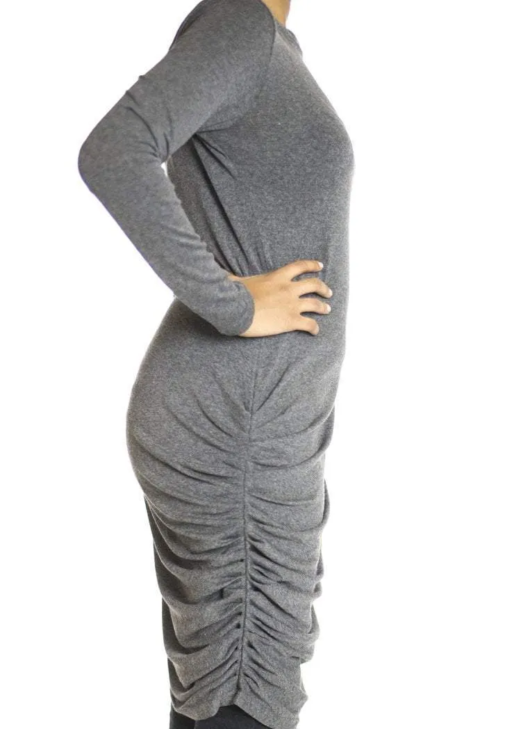 Gray TWIST DRAPE TOP