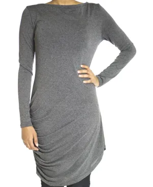 Gray TWIST DRAPE TOP