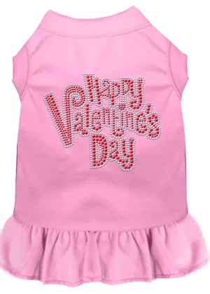 Happy Valentines Day Rhinestone Dress Light Pink Xxl