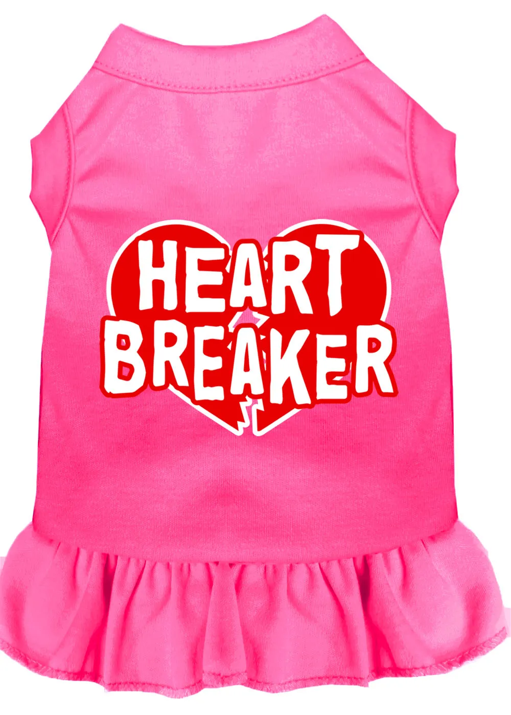Heart Breaker Screen Print Dress Bright Pink Xxxl