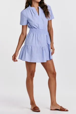 HEIDI SMOCK WAIST DRESS BLUE PIN