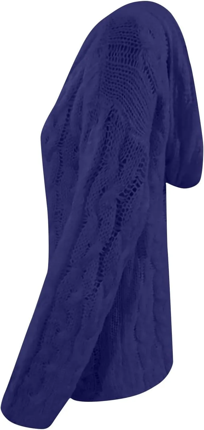 HGps8w Women's Oversized V Neck Hoodie Sweater Tops Chunky Cable Knit Long Sleeve Loose Solid Color Pullovers