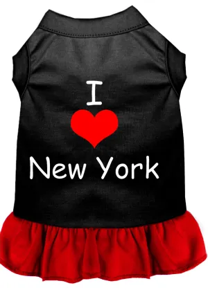 I Heart New York Screen Print Dress Black With Red Lg