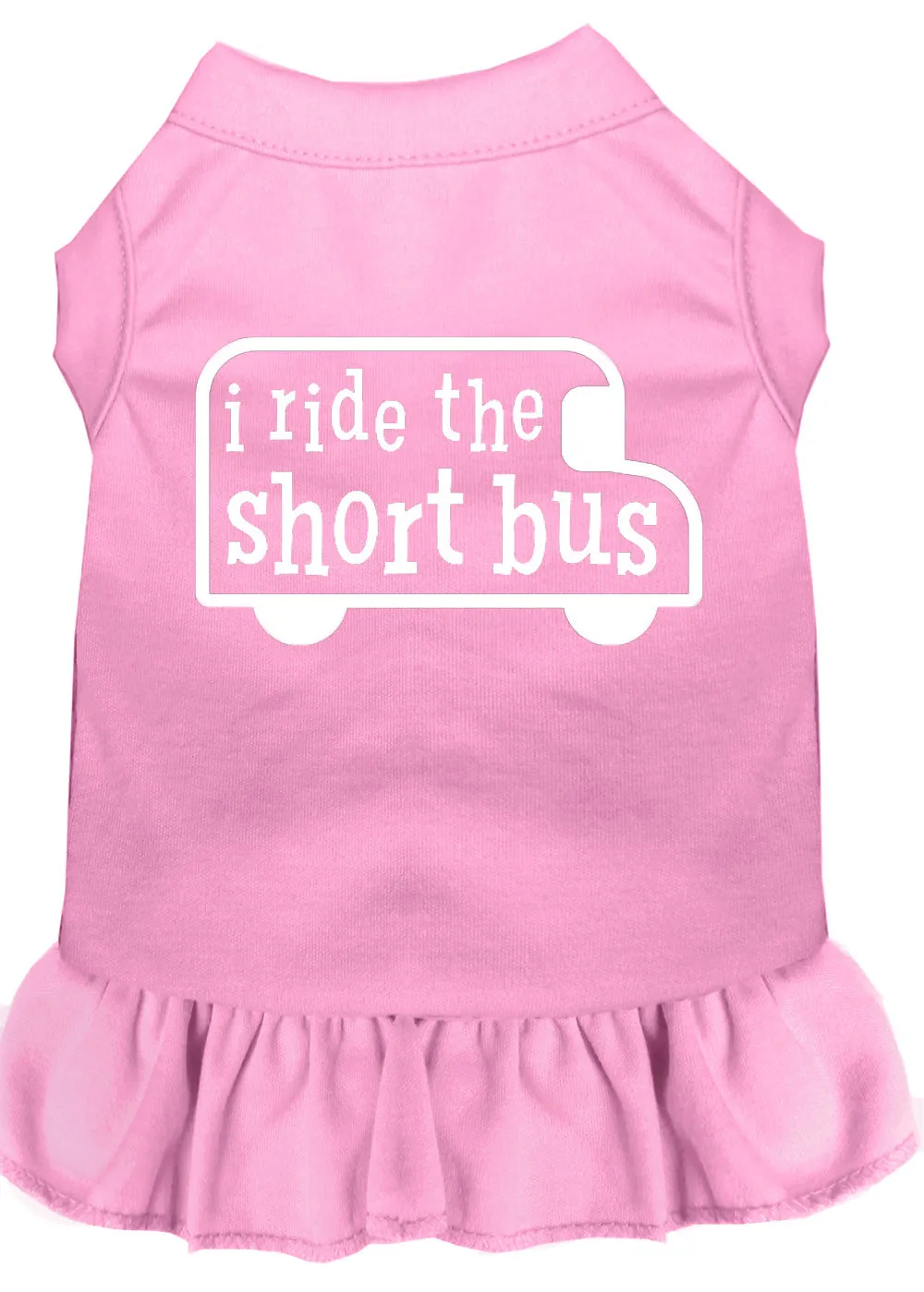 I Ride The Short Bus Screen Print Dress Light Pink Sm