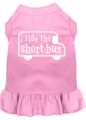 I Ride The Short Bus Screen Print Dress Light Pink Sm