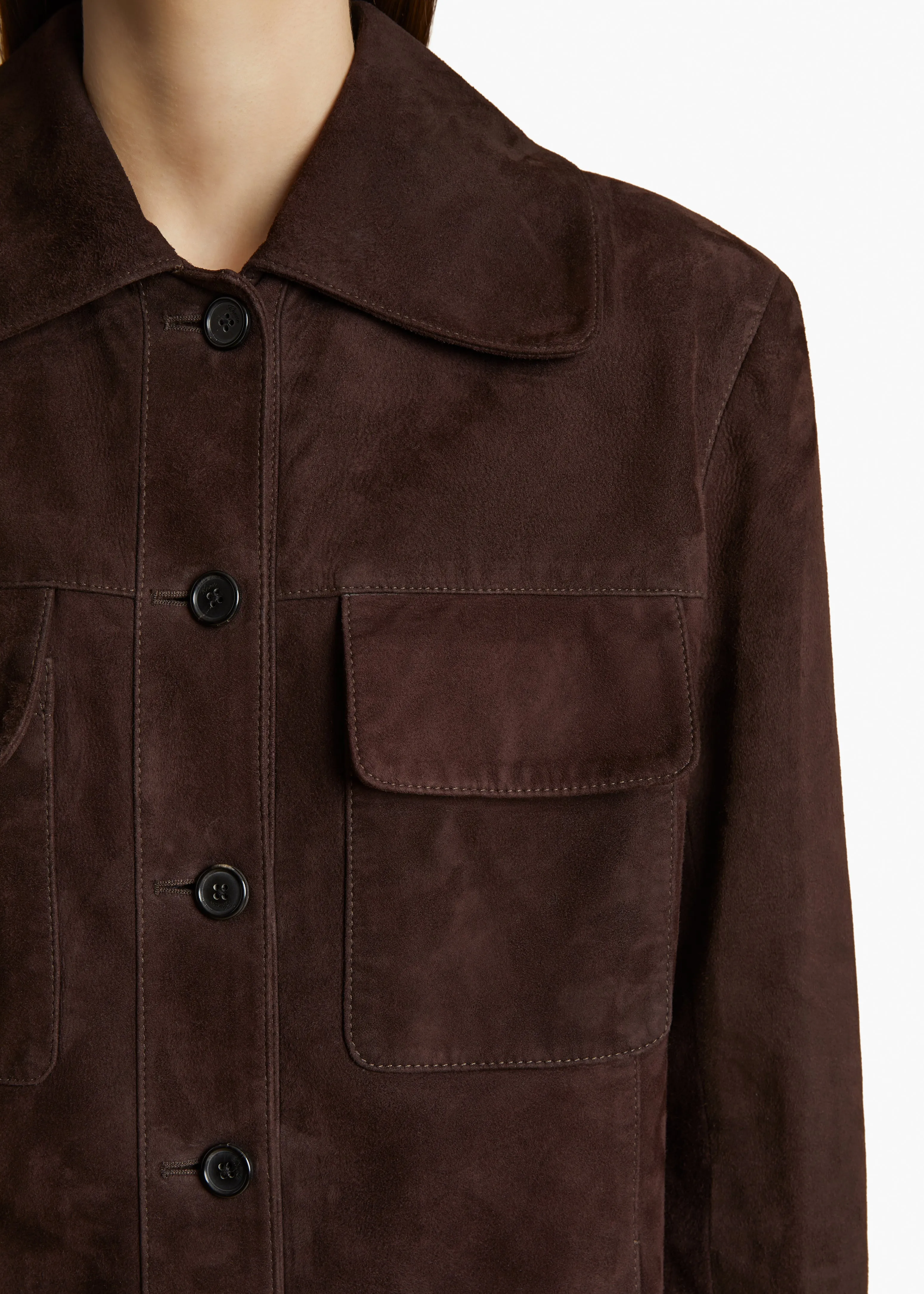 Iana Jacket in Dark Brown Suede