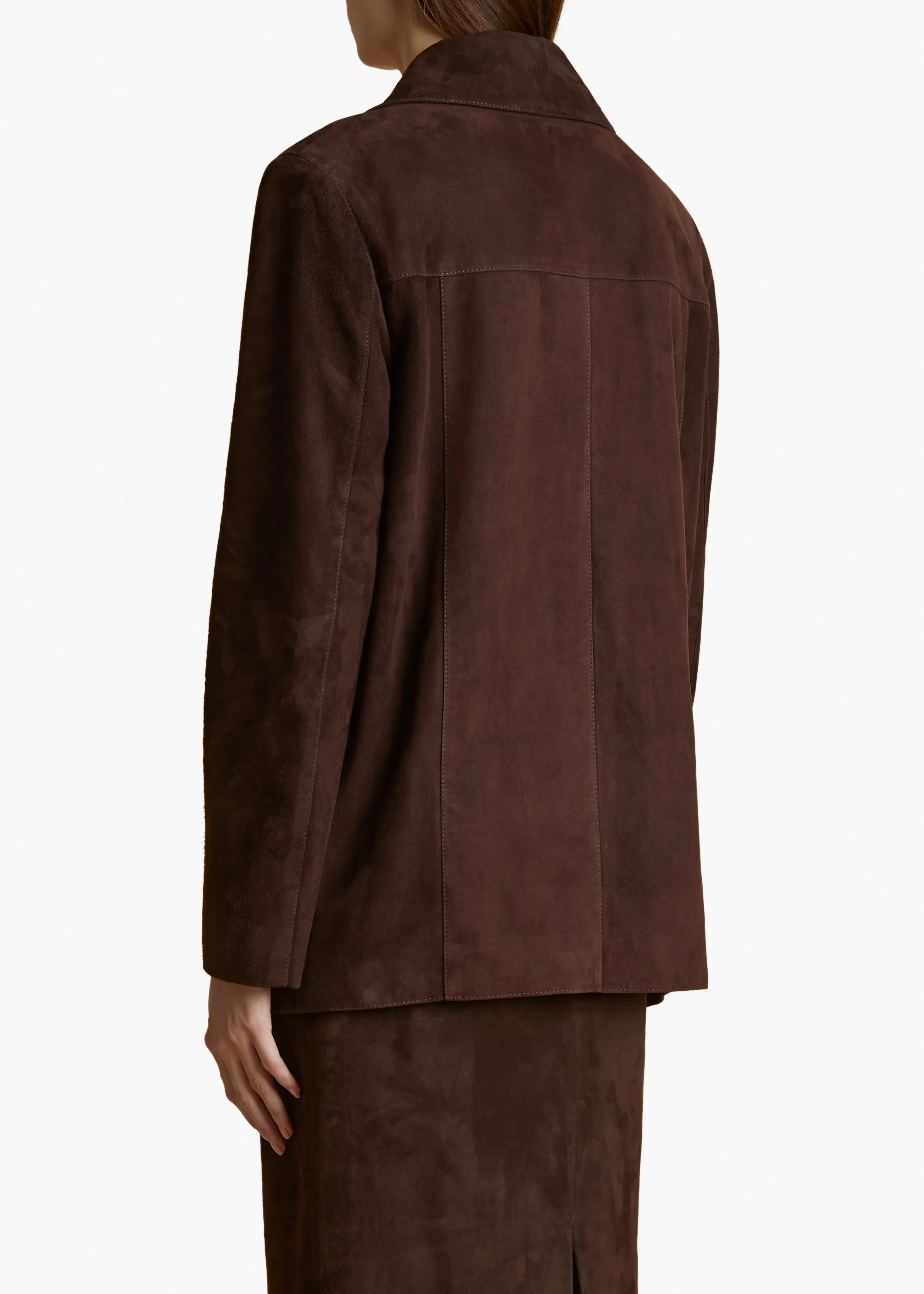 Iana Jacket in Dark Brown Suede