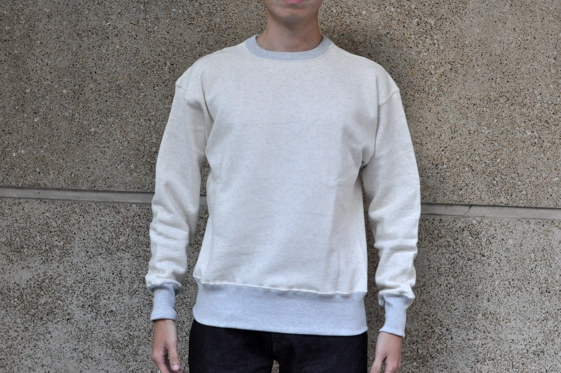 John Gluckow X Warehouse Co. 10oz Loopwheeled Classic Sweatshirt (Ash Grey)